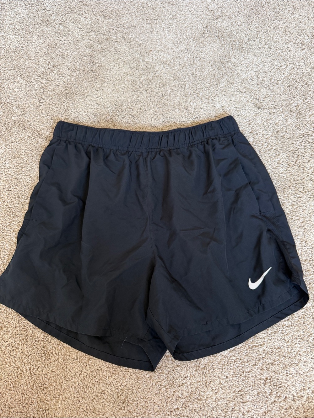 Nike Black Athletic Shorts with White Swoosh